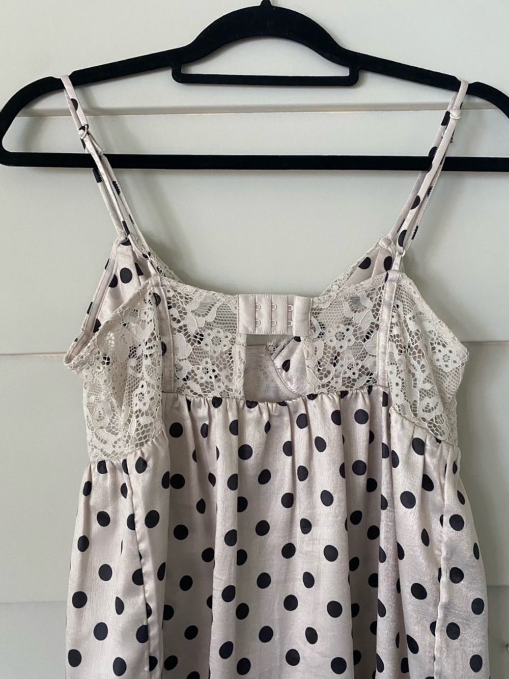 Free People Midnight Muse Mini Babydoll Lace Slip Polka Dot Coquette Boho Chic - Picture 6 of 11